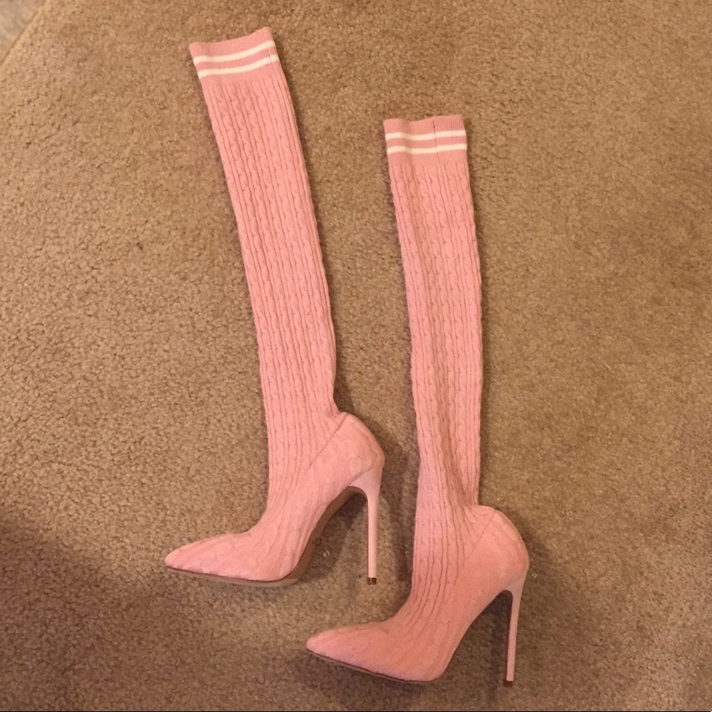 Pink sock heels